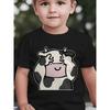 European Sizes Baby Boy Short-Sleeved Spring, Summer And Autumn Cartoon Cow Cute Face Peace Sign Print Casual T-Shirt