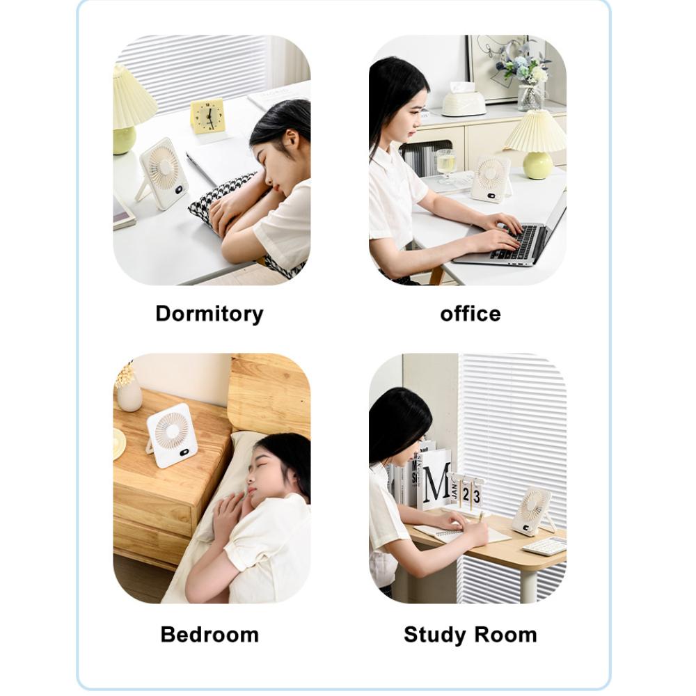 Summer New Ultra-thin Desktop Fan Long Life Charging Mini Fan Office Mute Wall Hanging Small Fan Gift
