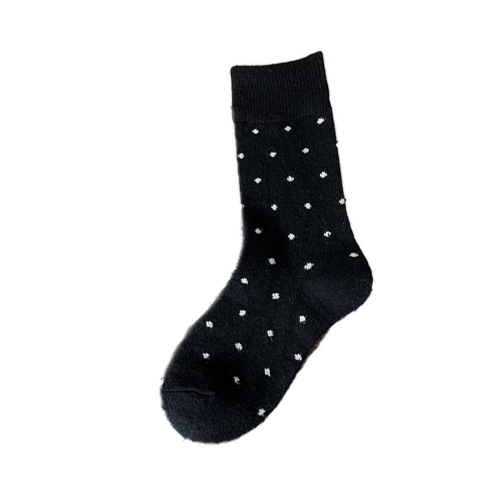 Polka Dot Wool Socks for Women In Autumn and Winter, Thickened Retro Mid-calf Pile Socks with Polka Dots