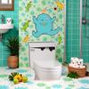 Blalck 3D Toilet Monster Funny Bathroom Seat Decor Removable Sticker Wall Art Decal Toilet Lid Decals