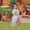Mary Figurine Garden Light Lamp Resin Sculpture Jesus Statue for Altar Entryway Walkway