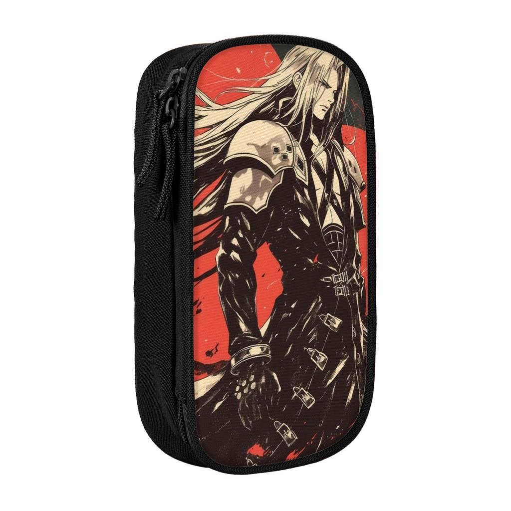 Sephiroth Warned Vintage Poster Finals Fantasys Pencil Case Pen Box Bag Student Big Capacity School Supplies Gifts Pencilcases
