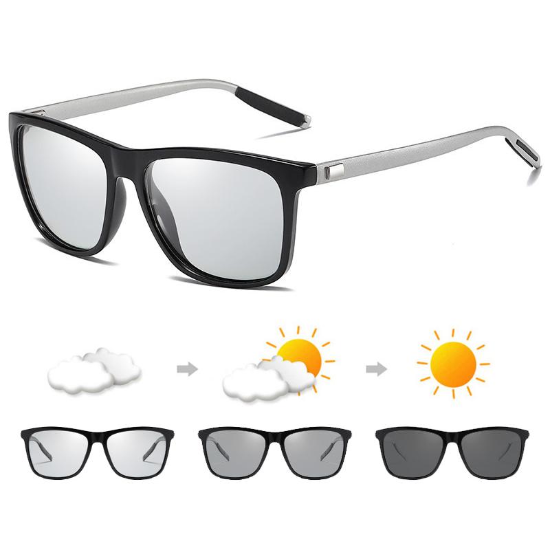 

Роскошные квадратные фотохромные солнцезащитные очки для мужчин и женщин, классические черные поляризованные солнцезащитные очки для мужчин, высококачественные хамелеоновые очки для вождения