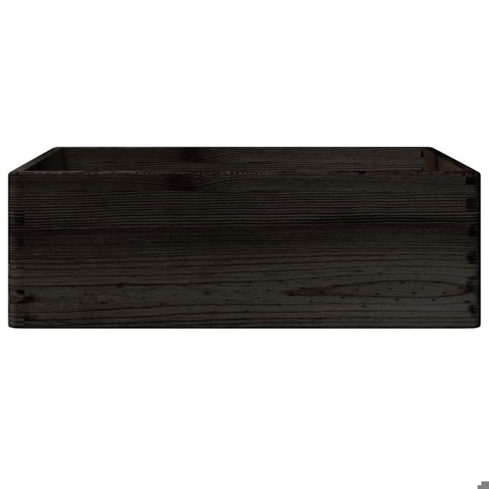 Boîte de rangement - vidaXL - Bois de pin massif - Noir - 40 x 30 x 13 cm - 12 L
