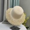 New Tassel Edge Straw Hat Women's Summer Seaside Beach Big Brim Vacation Wind Sun Protection Sunshade Straw Sun Hat