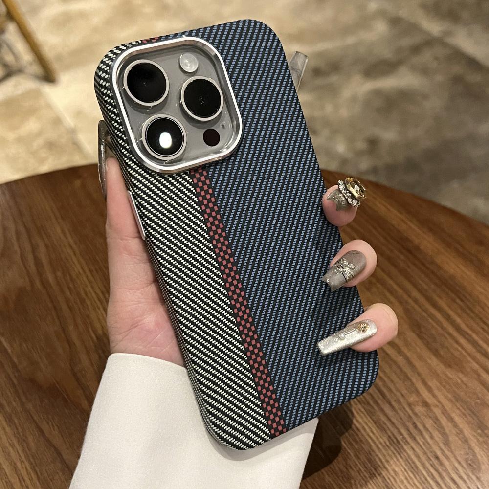 Carbon Fiber Pattern for Magsafe Magnetic Case for iPhone 15 14 Plus 13 12 11 Pro Max Wireless Charge Hard PC Matte Cover