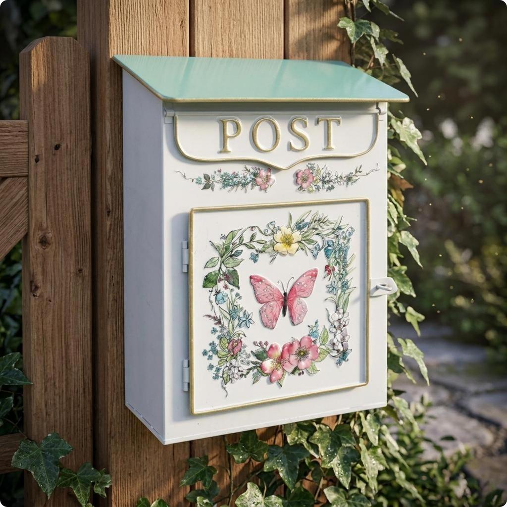 Wall Mounted Mailbox Embossed Easy to Mount for Entrance