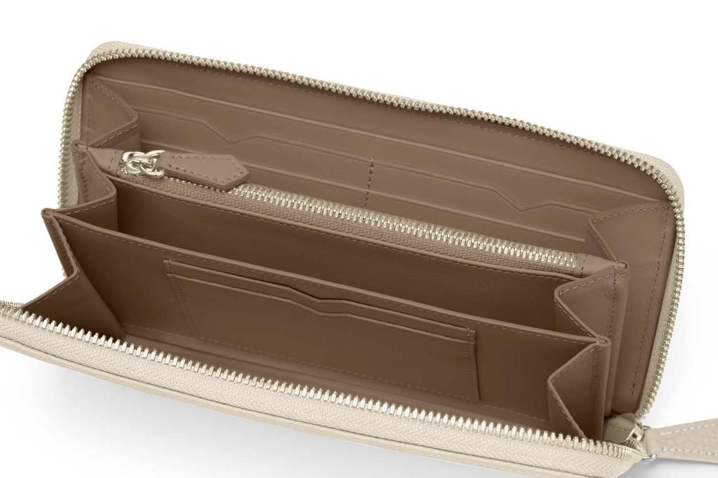 Long Zip Wallet Bottarato Leather x Italian Leather Genuine Leather Present Valentine [BONAVENTURA] [Bonaventura] (Shrink Leather) [Ivory Etaupe]