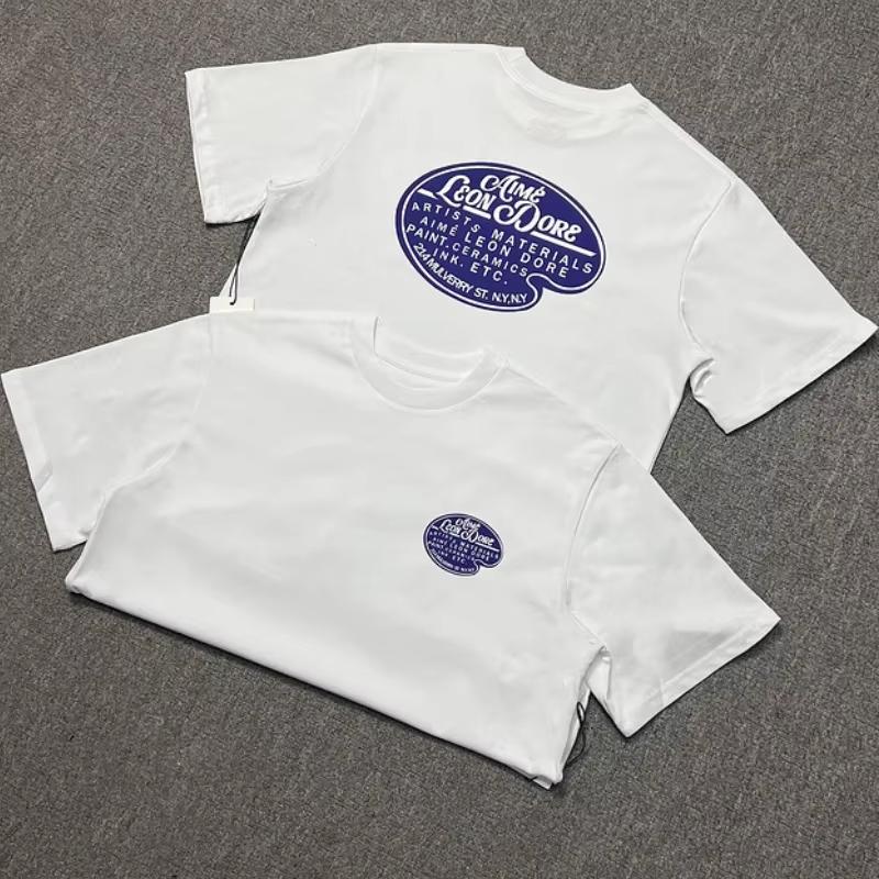 Men's Summer Letter Printed High Street Men's and Women's Loose Casual Pure Cotton Short Sleeved T-shirt Trend
