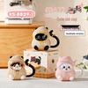 Adorable Peanut Cat Ceramic Mug with Lid - Gift for Girls & Kids' Birthdays