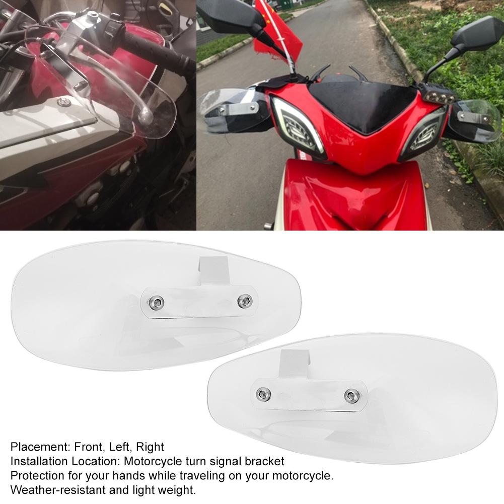 10mm0.4in Universal Motorcycle Hand Guard Wind Deflector Protector Fit for HondaTransparent
