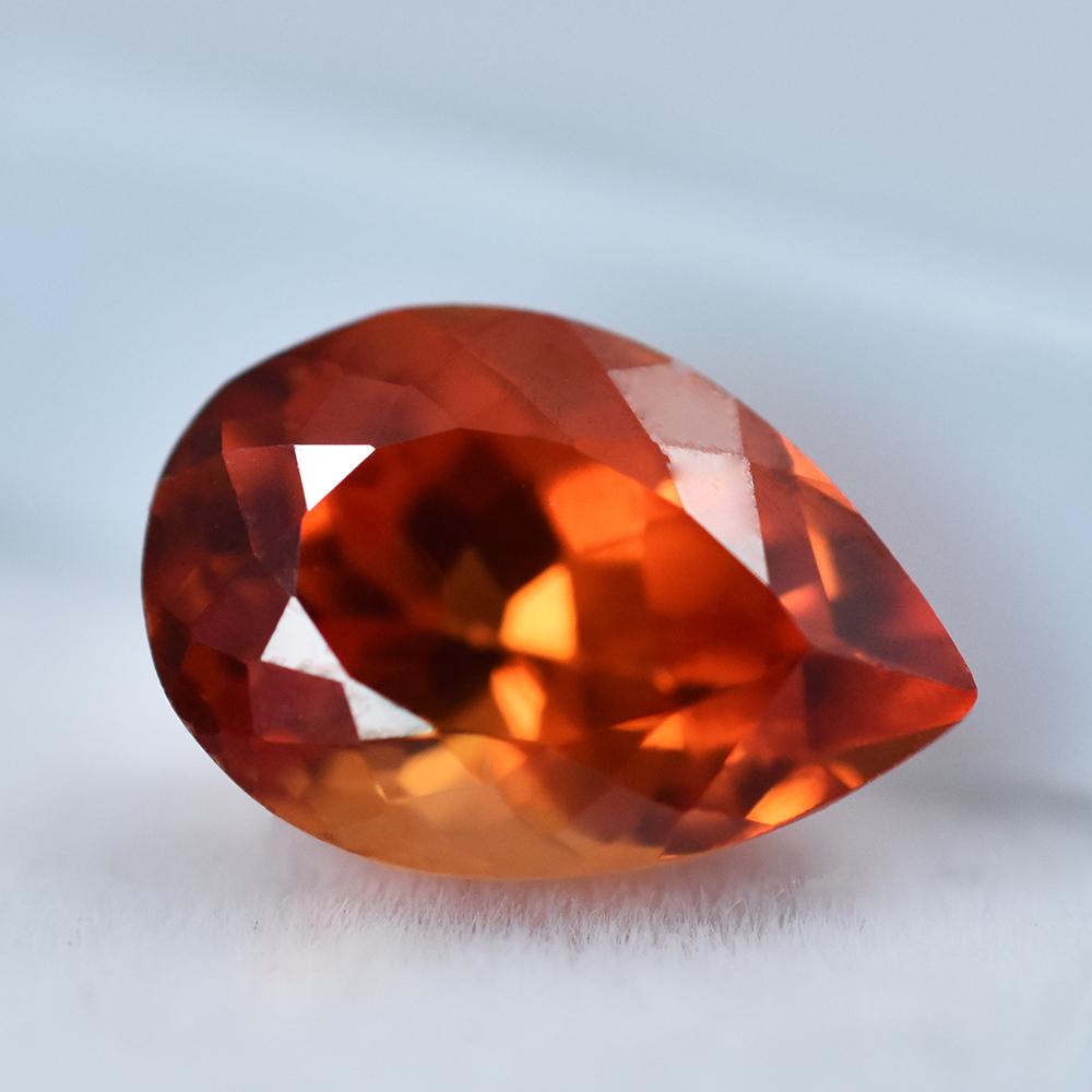 Natural Orange Sapphire Loose Gemstone Ceylon 7.00 Ct Pear Shape September Birthday Birthstone