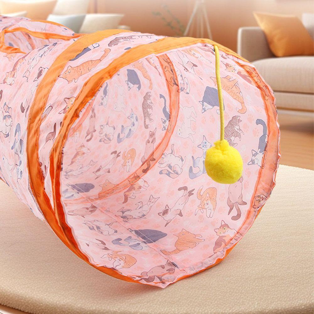 Foldable Cat Play Tunnel Printed Cat Channel Universal Cat Tent Nest  Small Pet