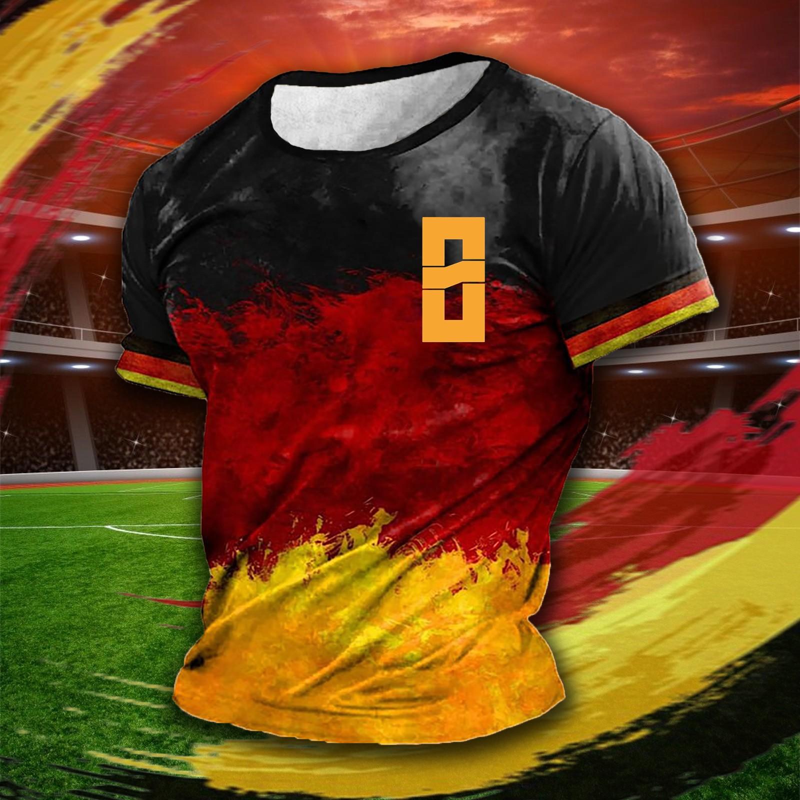 Wengy 2 Duitsland Heren T-shirt Deutschland Vlag Print Ronde Hals Korte Mouw Losse T-shirts Casual Streetwear Zomer Herenkleding XL