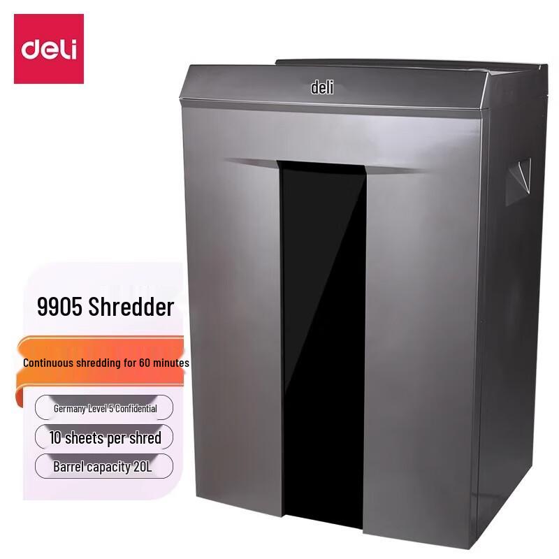 Deli 9905 20L Micro-Cut Paper Shredder CN plug (adapter included)