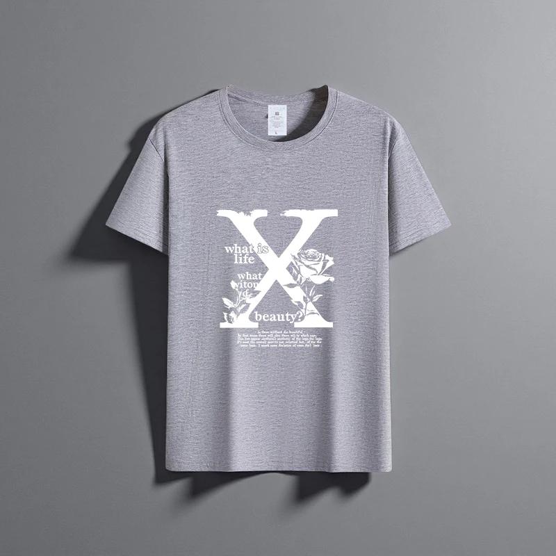 Sommer neues Unisex vielseitiges reines Baumwoll-T-Shirt modisches lässiges Rundhals-Oberteil atmungsaktive lockere Passform Print Kurzarmhemd