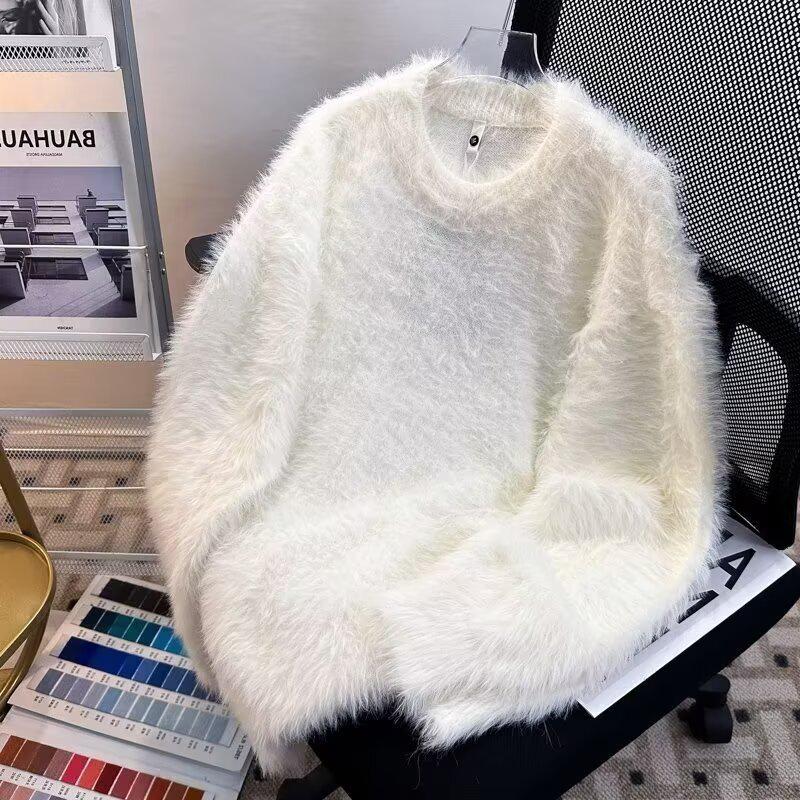 

Trendy Harajuku-Style Unisex Long-Sleeve Sweater Extra Large білий