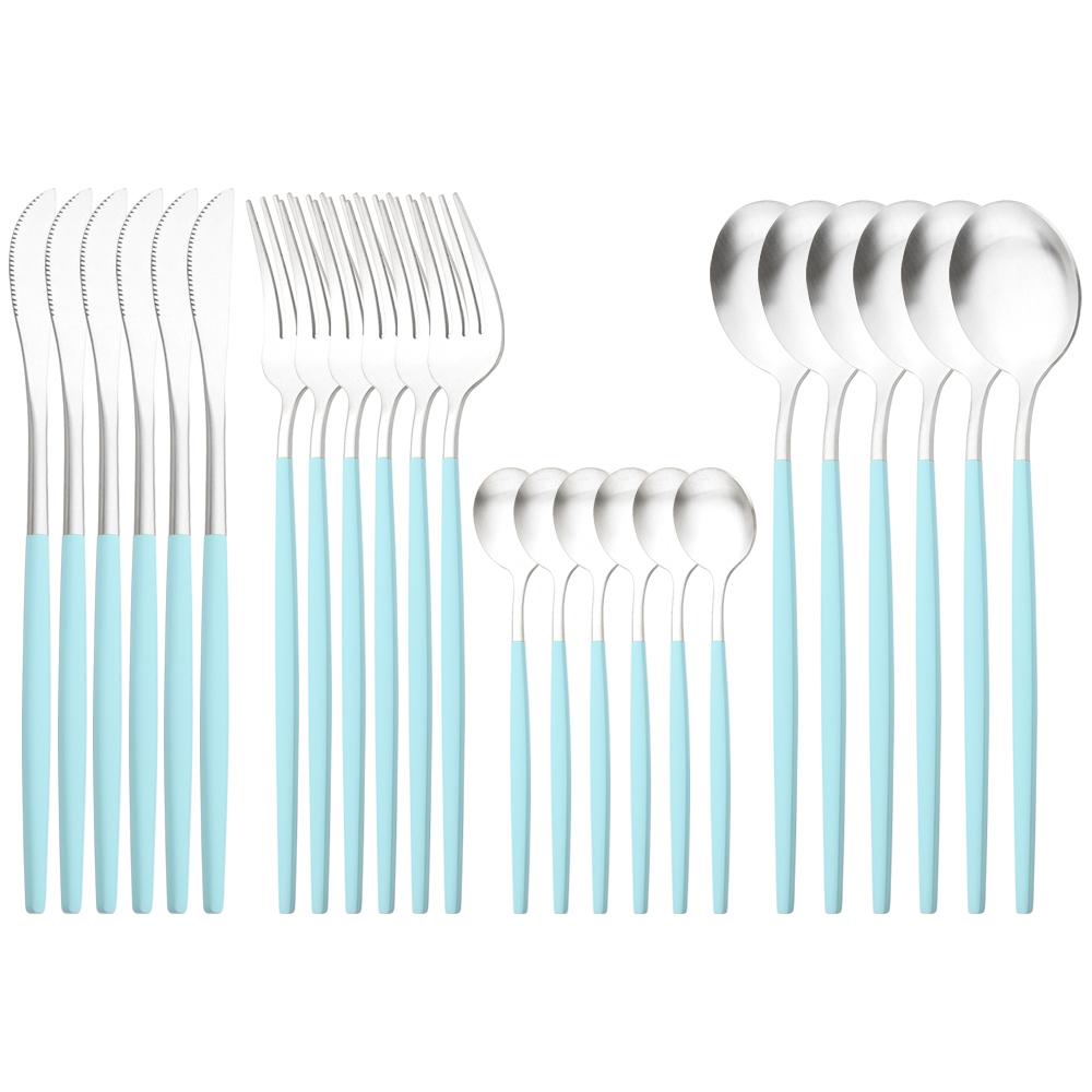 24-teiliges Luxus-Geschirrset aus schwarzem Gold, Messer, Gabel, Löffel, Besteckset mit Geschenkbox, Edelstahl-Geschirrset, Küchenbesteck, spülmaschinenfest