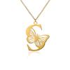 Dainty Big Butterfly Letters Necklaces For Women Girl Jewelry Stainless Steel Chain Initial Pendant Necklace Best Accessories