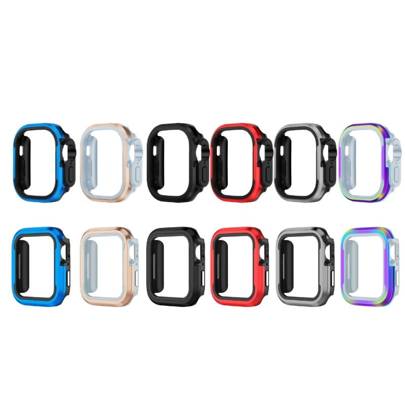 40/41/44/45mm Bumper Case Slim- Protective Cover Lightweight Aluminum & TPU Case Fitting for Watch S8/7/6/5/4/SE2