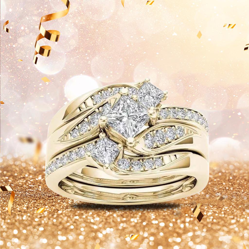Ring Runder Diamant Ehering Jahrestagsgeschenk Zubehör Ringe Größe 5-11