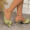 Designer Spring Summer Design Pointed Toe Women Slippers Elegant Thin Heels Slingbacks Party Dress Slides Shoes