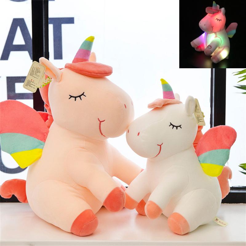 Lightup Led Rainbow Unicorn Plush Toy Home Decoration Doll Pillow Gift Kids
