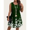 Women Abstract Geometric 3D Print Dress O Neck Sleeveless Loose Casual Mini Dress Summer Daily Outfit Dresses