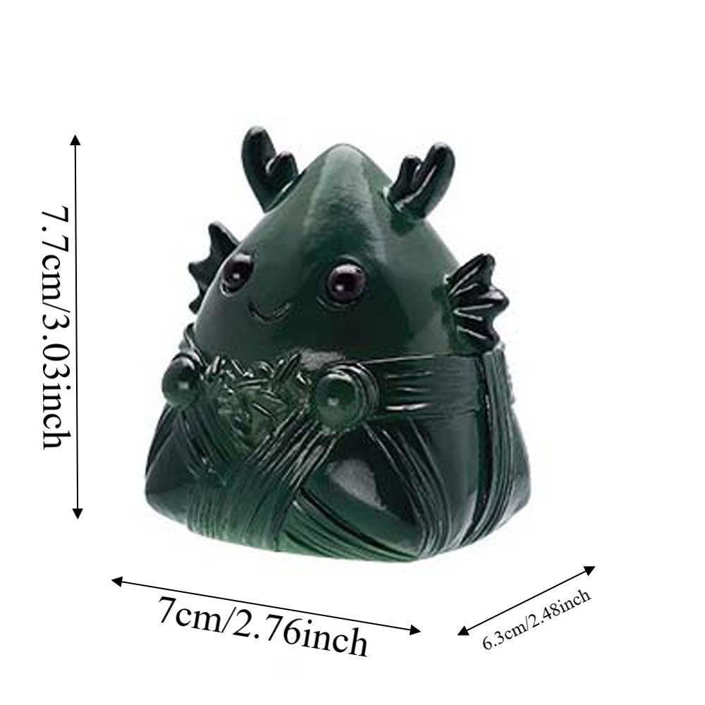 The Tea Favors Tea Pet Zongzi Sculpture Green Chinese Style Resin Rice Dumpling Statue Blessing High Temperatures