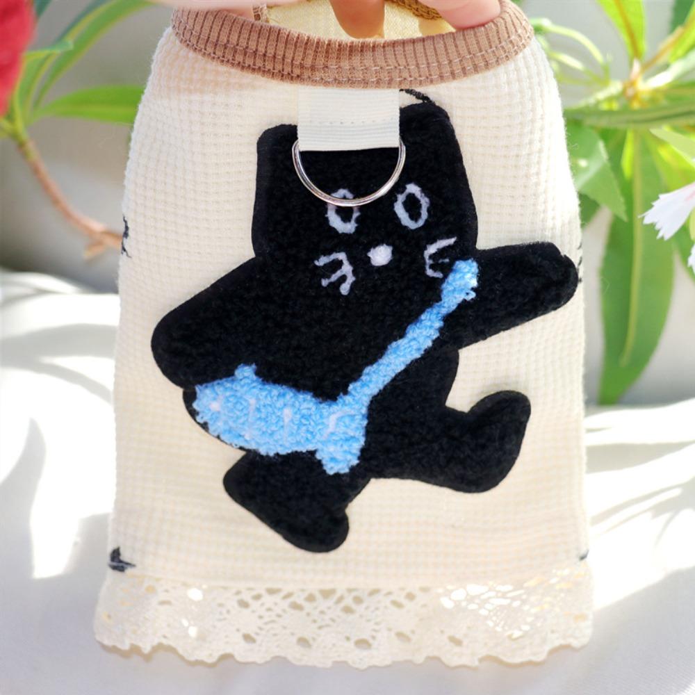 

Lace-edged Waffle Pet Vest Breathable Cat Hoodie Dog Sleeveless Vest Dogs Pullover Daily Use XL абрикосовый