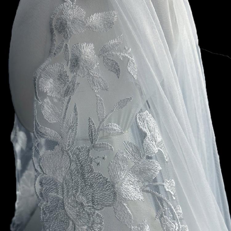 Zarte Spitze Schleier Verstellbare Brautschleier Anmutige Hochzeitschleier Atmungsaktiv für Besondere Anlässe