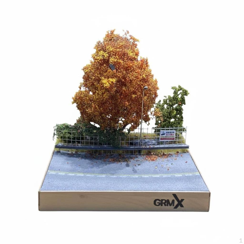 1:64 Scale Autumn Road Diorama Handmade Miniature Street Scene Realistic Details Model Car