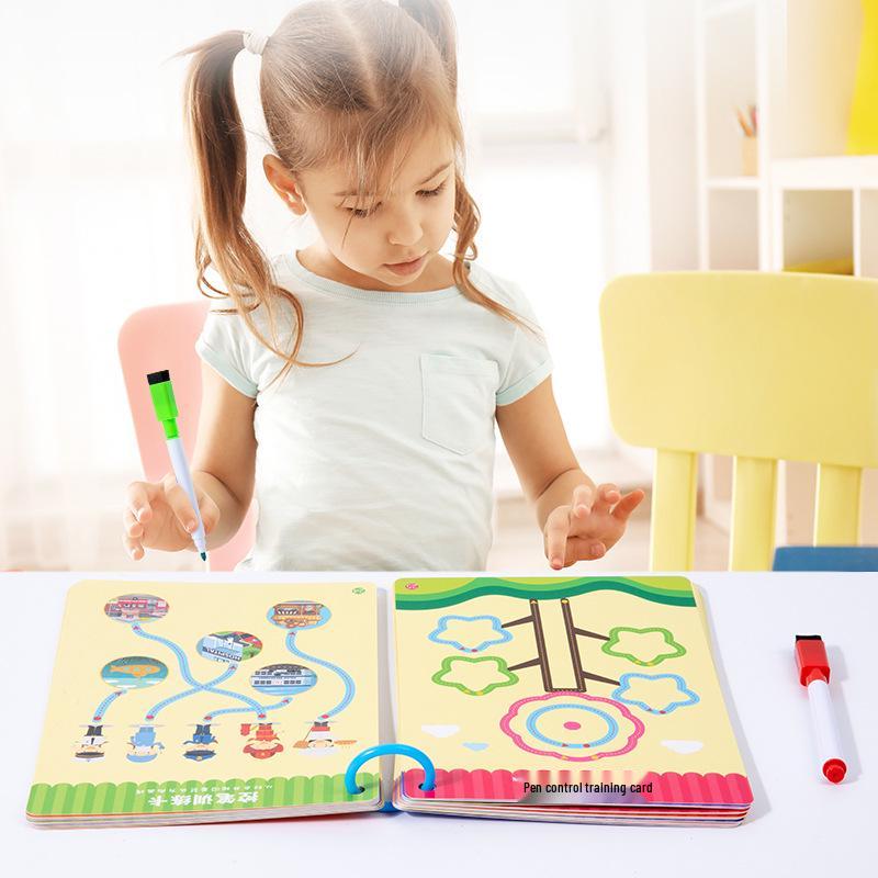 Kids' Educational Learning Pen Control Book: Reusable Kindergarten Practice for Basic Writing Skills