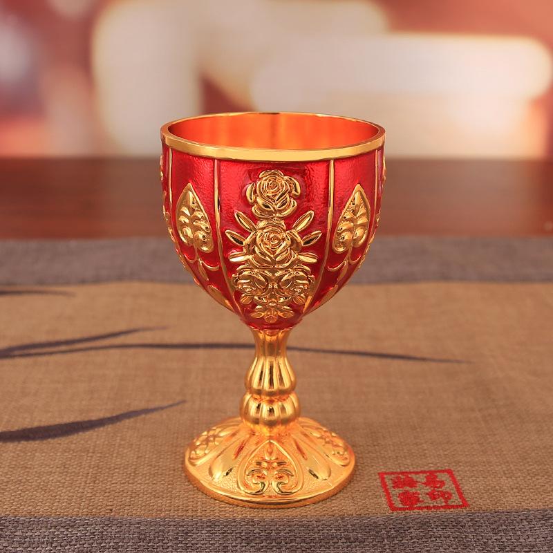 

Wine glass Baijiu cup Pumpkin cup Large Baijiu metal European and American relief metal cup Travel handicrafts