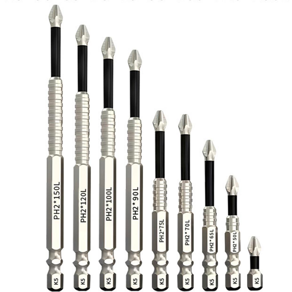 5/6/9pcs Drill Bit Set High Hardness Magnetic Cross Screwdriver Head Anti Slip Impact Resistant Phillips Screwdriver Bit Kit