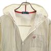 FRED PERRY Striped Pattern Long sleeve Zip hoodie L Gream Yellow Men's Used