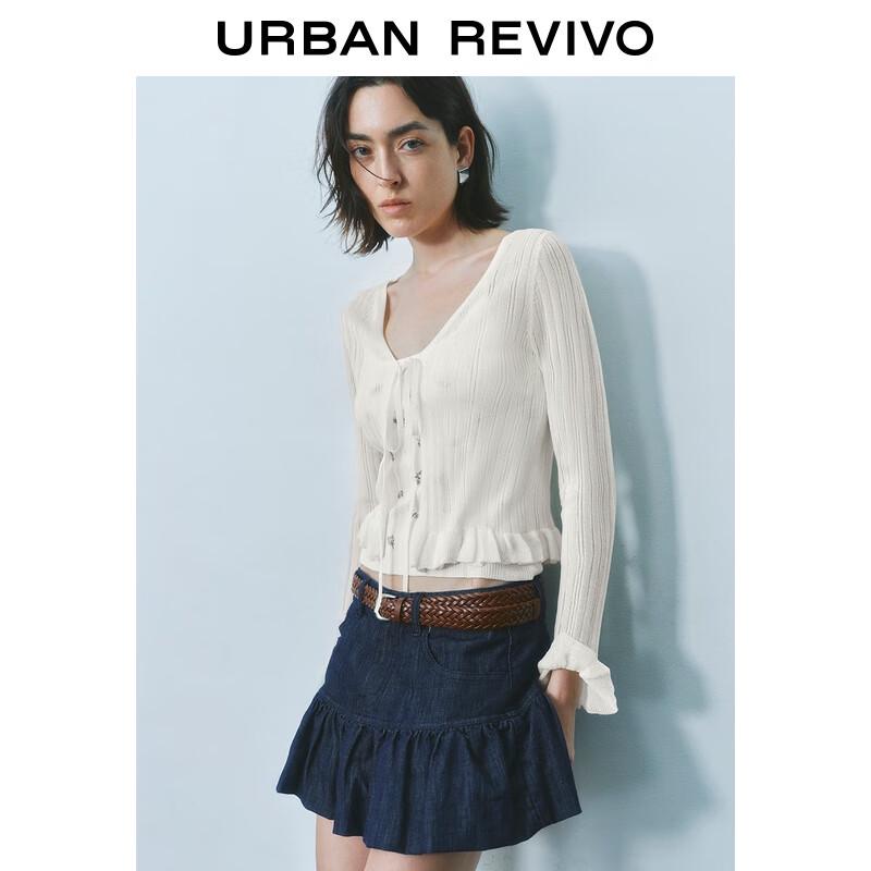 

UR 2025 Summer Ruffled Knit Cardigan XS