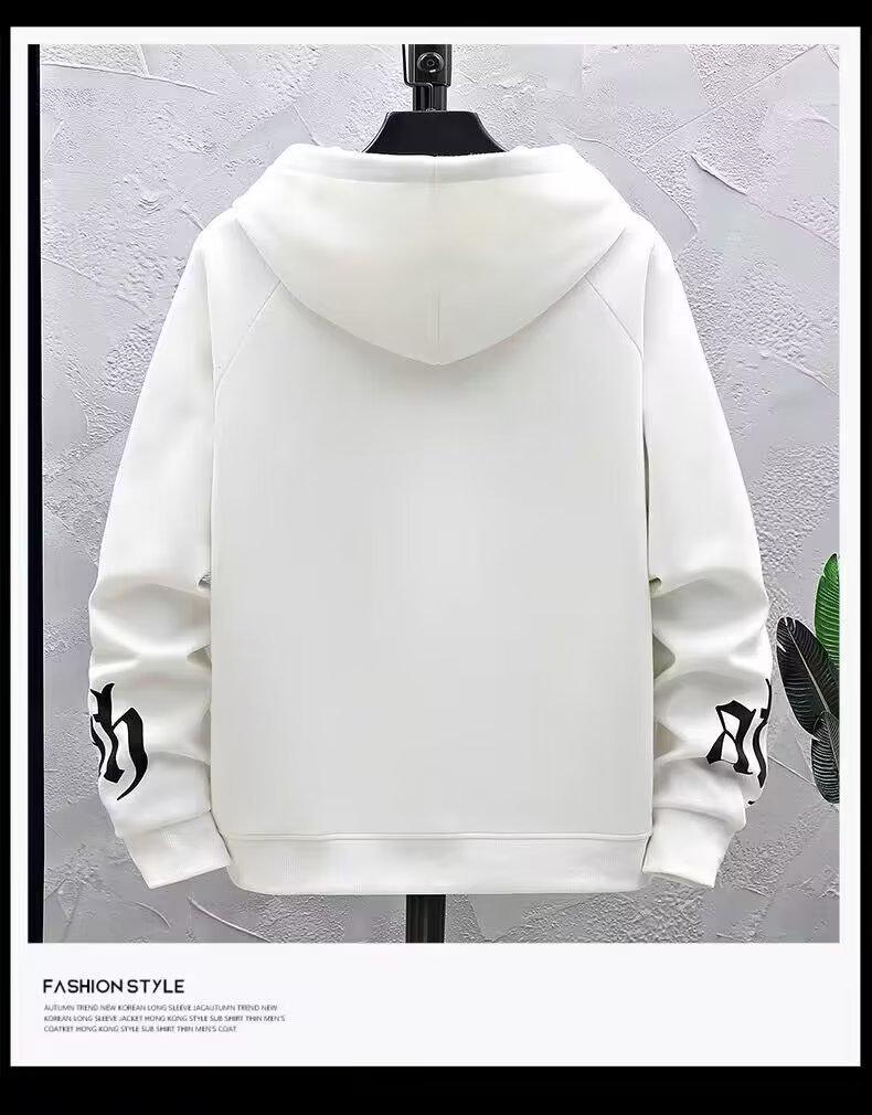 Pánská mikina s kapucí slim fit v korejském stylu na podzim a zimu, silný sametový pulovr