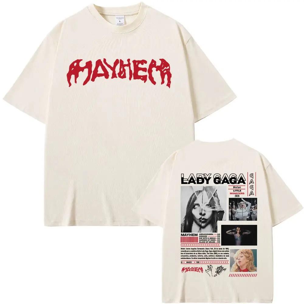 

Pop Dance Singer Lady Gaga Mayhem 2026 New Album Tour Graphic TShirt Unisex Trendy Street Style Oversized HighQuality 4XL