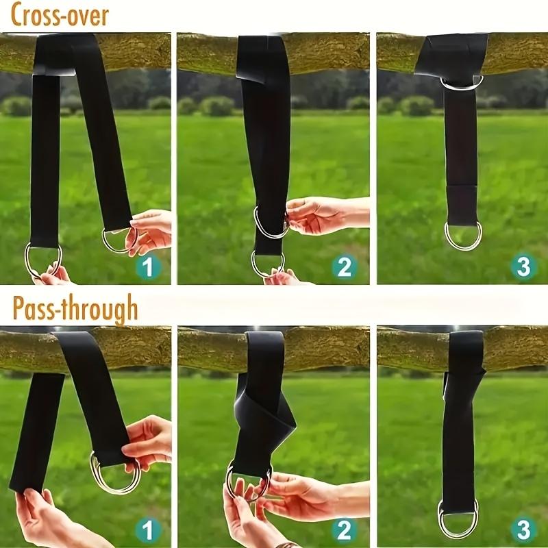 Heavy Camping Hammock Sling Set with Two Safety Latches and Tree Swing Sling Set