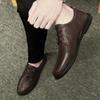 Man Moccasins Fashion All-Match Dress Shoes Mens Business Formal Genuine Leather Casual Newest Lace-Up Oxfords Wedding Shoes Men