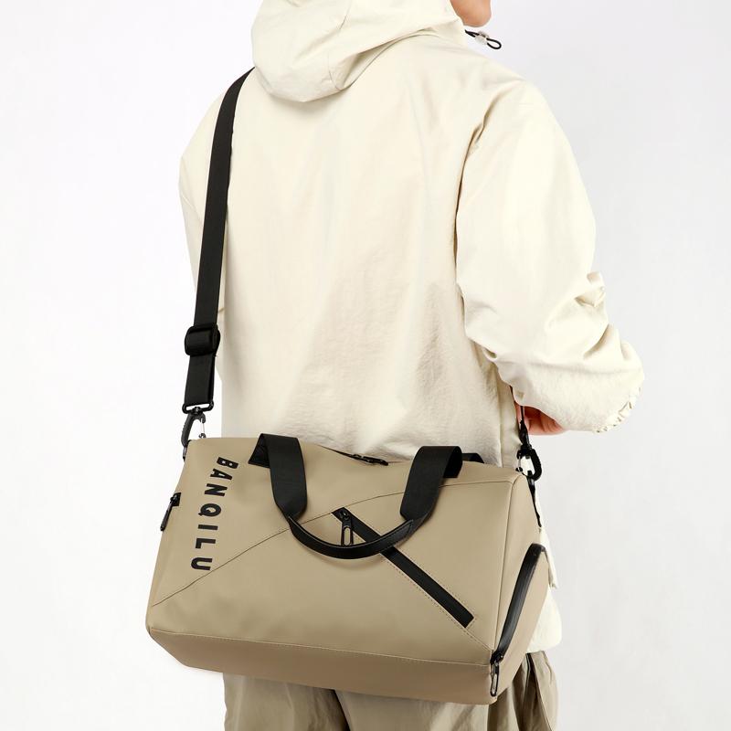 Sleeable Pull Rod Short-distance Travel Bag Men's Single Shoulder Crossbody Bag Large Capacity Dry And Wet Separate Gym Bag For Men And Women