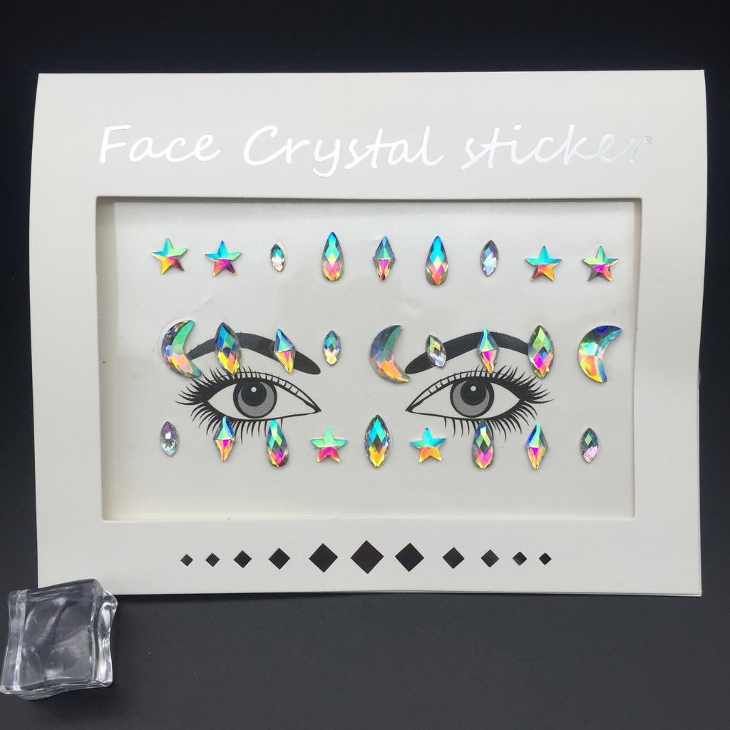 Crystal Tattoo Sticker Glitter Eyeliner Eyebrow Makeup Face Eyes Diamond Temporary Tattoo Rock Rhinestone 3D Eyeliner Stickers