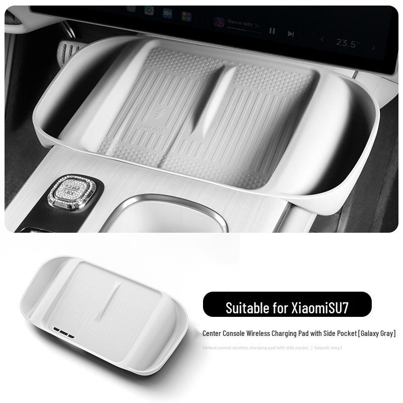 Waterproof Silicone Pad for 24 Xiaomi SU7: Non-slip Wireless Charging Car Interior Accessory
