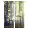Youth Bedroom Sheer Curtains Autumn Wild Trees Forest Kitchen Study Curtains Living Room Holiday Decor Tulle Curtains
