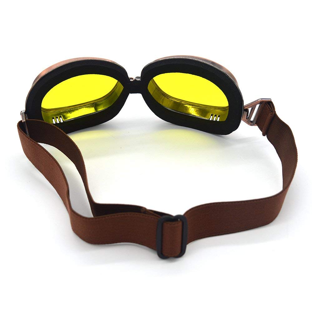 Evomosa Retro Motorcycle Vintage Pilot Sports Motorcycle Helmet Goggles Goggles, Goggles, Eyewear, Glasses, Motocross, Off-Road, ATV, Snowboard, Ski,