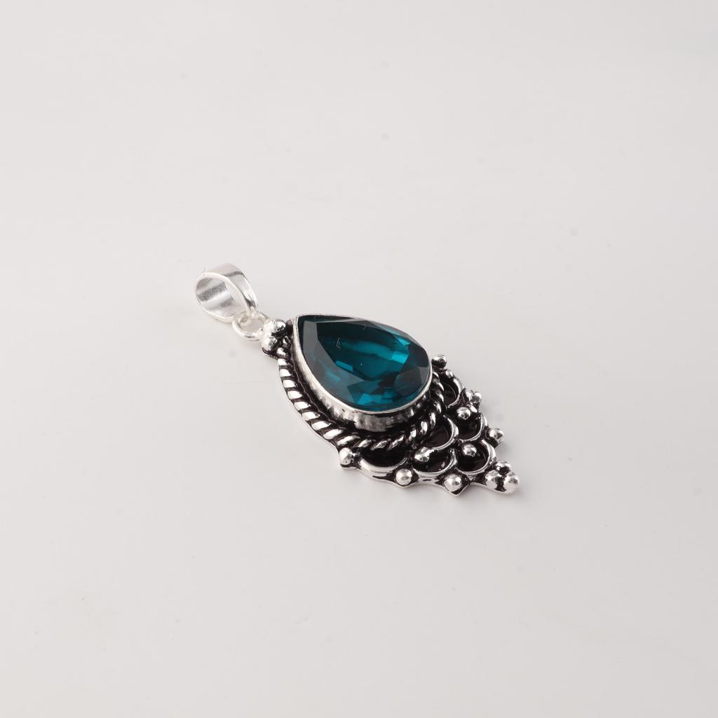 Pietra Preziosa Apatite Argento Sterling 925 Gioiello Fatto a Mano Ciondolo 1,5" Per Regalo PP-70-1