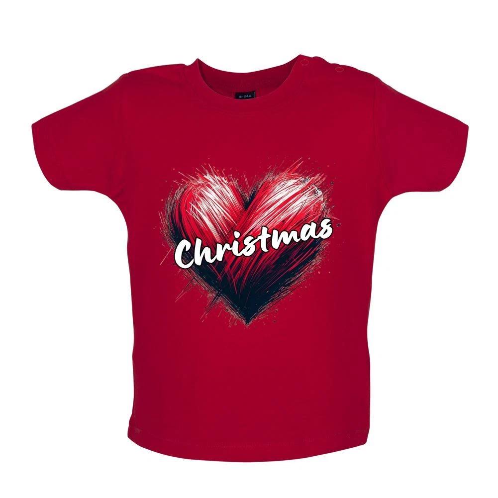 Love Heart Christmas - Baby Kids Boys Girls Unisex T-Shirt / Babygrow - Xmas Santa Father Presents 100