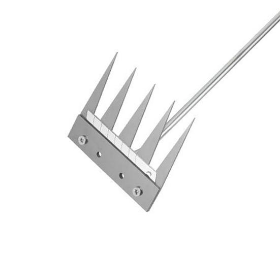 Stainless Steel Weed Remover Tool 5 Teeth Manual Weed Tool Ergonomic Handle Weed Removal Tool for Gardening Backyard Yard Farm Planting Weeding and
