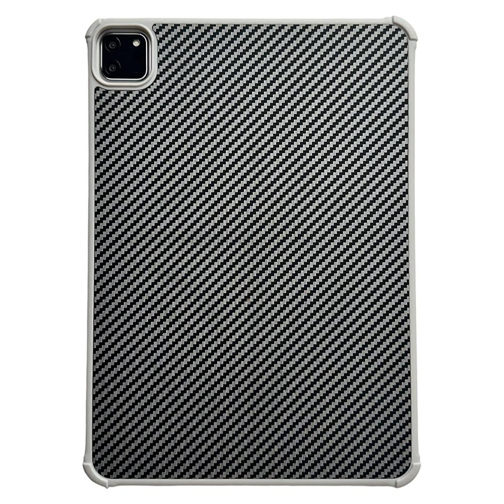 

For iPad Pro 11 (2024) Magnetic Case Borderless Carbon Fiber Acrylic Tablet Cover Grey